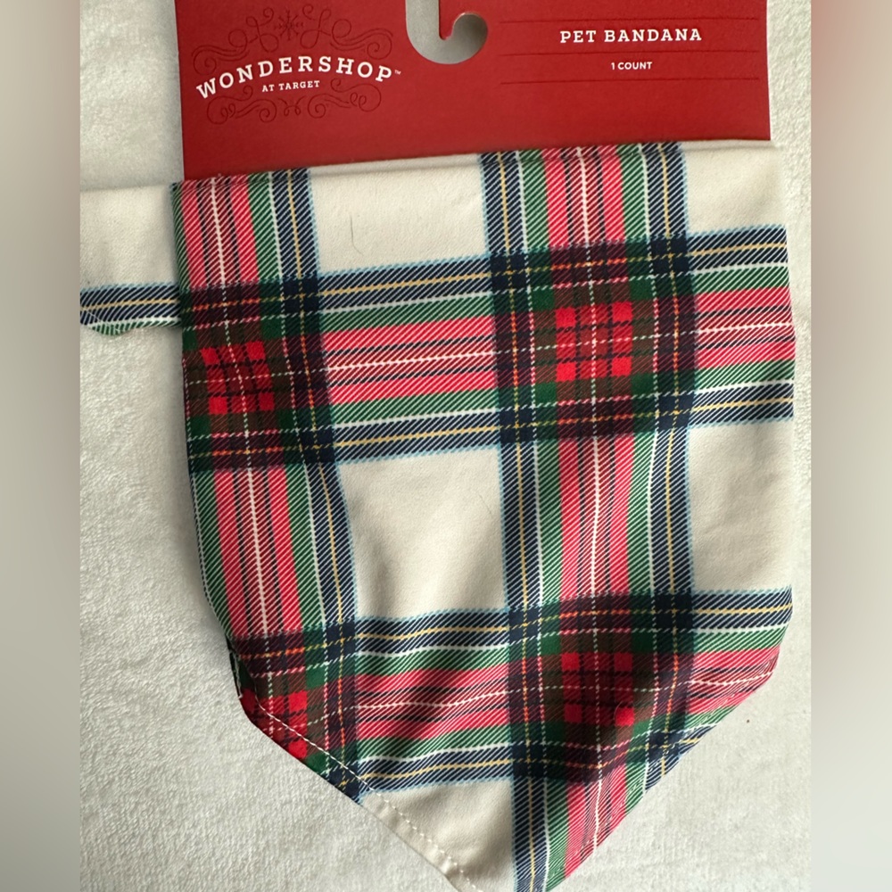 Plaid pet bandana